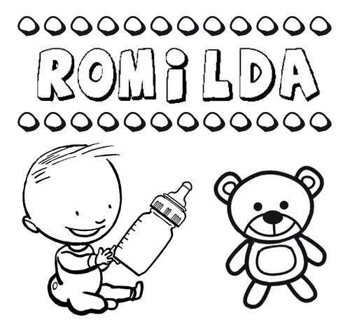 Nome Romilda para pintar. Desenhos de todos os nomes para colorir