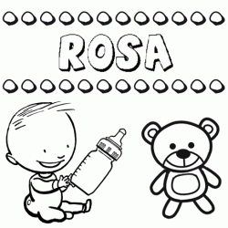 Nome Rosa para pintar. Desenhos de todos os nomes para colorir