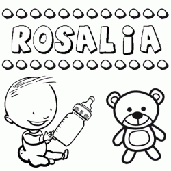 Nome Rosalia para pintar. Desenhos de todos os nomes para colorir