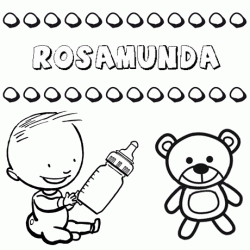 Nome Rosamunda para pintar. Desenhos de todos os nomes para colorir