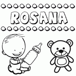 Nome Rosana para pintar. Desenhos de todos os nomes para colorir