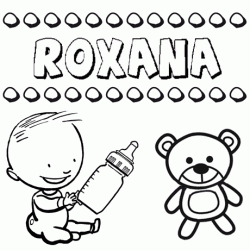 Nome Roxana para pintar. Desenhos de todos os nomes para colorir