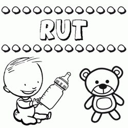 Nome Rut para pintar. Desenhos de todos os nomes para colorir