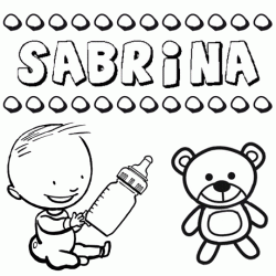 Nome Sabrina para pintar. Desenhos de todos os nomes para colorir