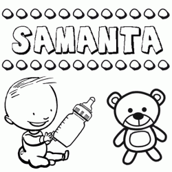 Nome Samanta para pintar. Desenhos de todos os nomes para colorir