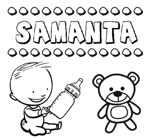 Nome Samanta para pintar. Desenhos de todos os nomes para colorir