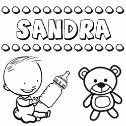 Nome Sandra para pintar. Desenhos de todos os nomes para colorir