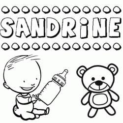 Nome Sandrine para pintar. Desenhos de todos os nomes para colorir