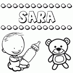 Nome Sara para pintar. Desenhos de todos os nomes para colorir