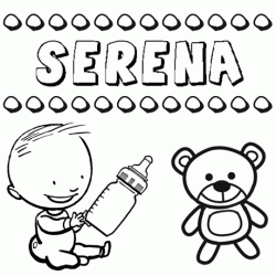 Nome Serena para pintar. Desenhos de todos os nomes para colorir