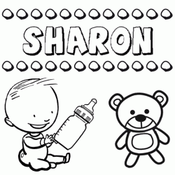Nome Sharon para pintar. Desenhos de todos os nomes para colorir