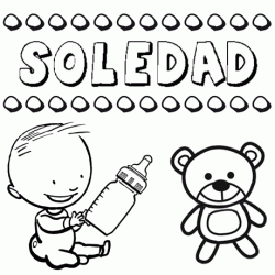 Nome Soledad para pintar. Desenhos de todos os nomes para colorir