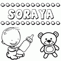 Nome Soraya para pintar. Desenhos de todos os nomes para colorir