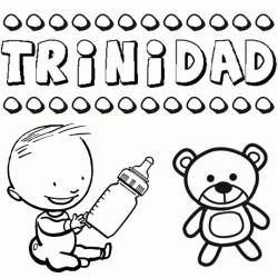 Nome Trinidad para pintar. Desenhos de todos os nomes para colorir