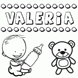 Nome Valeria para pintar. Desenhos de todos os nomes para colorir