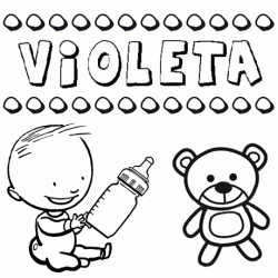 Nome Violeta para pintar. Desenhos de todos os nomes para colorir
