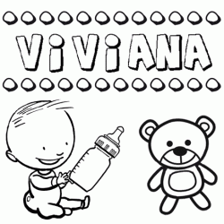 Nome Viviana para pintar. Desenhos de todos os nomes para colorir