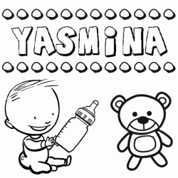 Nome Yasmina para pintar. Desenhos de todos os nomes para colorir