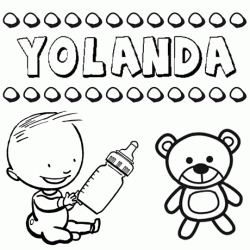 Nome Yolanda para pintar. Desenhos de todos os nomes para colorir