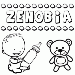 Nome Zenobia para pintar. Desenhos de todos os nomes para colorir