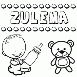 Nome Zulema para pintar. Desenhos de todos os nomes para colorir