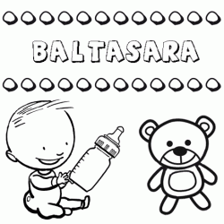 Nome Baltasara para pintar. Desenhos de todos os nomes para colorir
