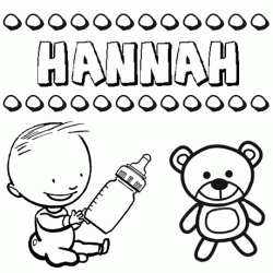 Nome Hannah para pintar. Desenhos de todos os nomes para colorir