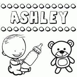 Nome Ashley para pintar. Desenhos de todos os nomes para colorir