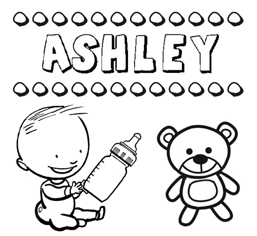 Nome Ashley para pintar. Desenhos de todos os nomes para colorir