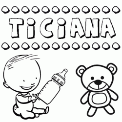 Nome Ticiana para pintar. Desenhos de todos os nomes para colorir