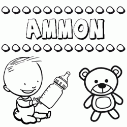 Nome Ammon para pintar. Desenhos de todos os nomes para colorir