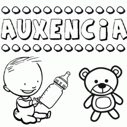 Nome Auxencia para pintar. Desenhos de todos os nomes para colorir