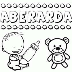 Nome Aberarda para pintar. Desenhos de todos os nomes para colorir