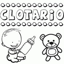 Nome Clotario para pintar. Desenhos de todos os nomes para colorir