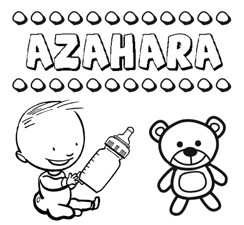 Nome Azahara para pintar. Desenhos de todos os nomes para colorir
