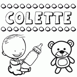 Nome Colette para pintar. Desenhos de todos os nomes para colorir