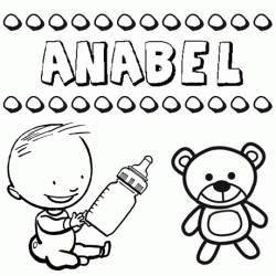 Nome Anabel para pintar. Desenhos de todos os nomes para colorir