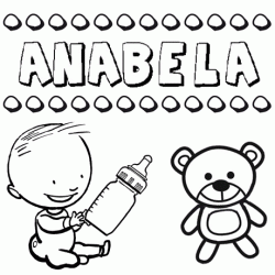 Nome Anabela para pintar. Desenhos de todos os nomes para colorir