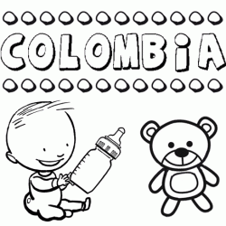 Nome Colombia para pintar. Desenhos de todos os nomes para colorir