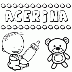 Nome Acerina para pintar. Desenhos de todos os nomes para colorir