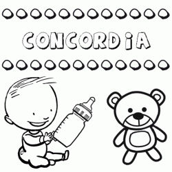 Nome Concordia para pintar. Desenhos de todos os nomes para colorir