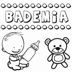 Nome Bademia para pintar. Desenhos de todos os nomes para colorir