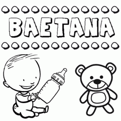 Nome Baetana para pintar. Desenhos de todos os nomes para colorir
