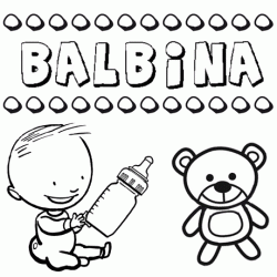 Nome Balbina para pintar. Desenhos de todos os nomes para colorir