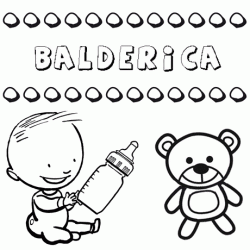 Nome Balderica para pintar. Desenhos de todos os nomes para colorir