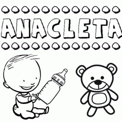 Nome Anacleta para pintar. Desenhos de todos os nomes para colorir