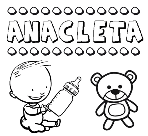 Nome Anacleta para pintar. Desenhos de todos os nomes para colorir