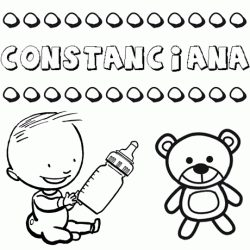 Nome Constanciana para pintar. Desenhos de todos os nomes para colorir