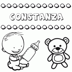 Nome Constanza para pintar. Desenhos de todos os nomes para colorir