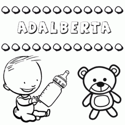 Nome Adalberta para pintar. Desenhos de todos os nomes para colorir